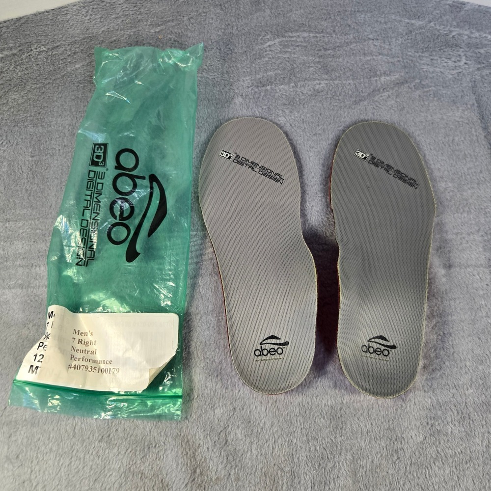 Abeo Mens 3D3 Digital Design Neutral Performance Insoles Grey Red 7 407935100179